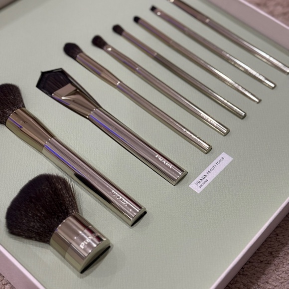 Prada Other - Prada Silver Makeup Brush Set